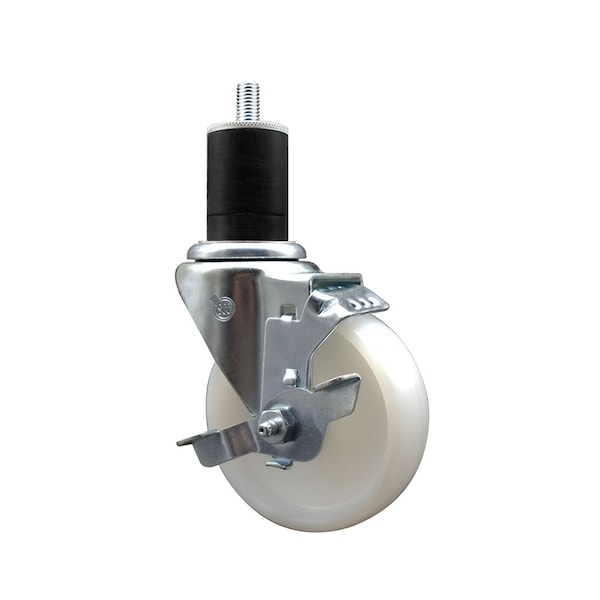 4'' SS Nylon Swivel 1-3/4'' Expanding Stem Caster with Brake